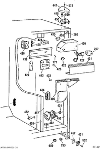 REFRIGERATOR SECTION Diagram and Parts List for 39761-1  General Electric Refrigerator