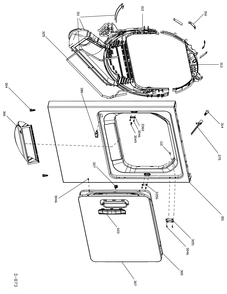 FRONT PANEL & DOOR Diagram and Parts List for GTMX180GD3WW  General Electric Dryer
