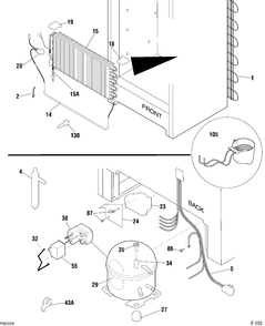 SYSTEM Diagram and Parts List for 87140-2  General Electric Freezer
