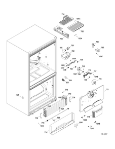 FZ SECTION Diagram and Parts List for PFRS5NBXCSS  General Electric Refrigerator