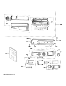 Part Location Diagram of WH02X30343 GE Hinge Base Fastening Screw