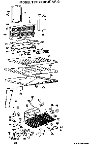 Unit Parts Diagram and Parts List for TBX20DFB  General Electric Refrigerator