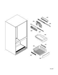 Fz Baskets Diagram and Parts List for GDWF760V01SS  General Electric Refrigerator