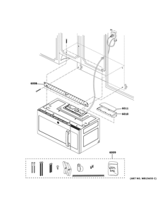 Installation Parts Diagram and Parts List for JVM7195FL6DS  General Electric Microwave