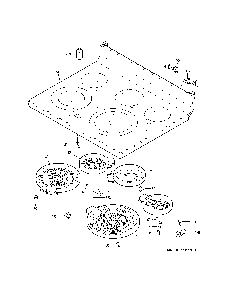 Cooktop Diagram and Parts List for PB911FJ8DS  General Electric Range