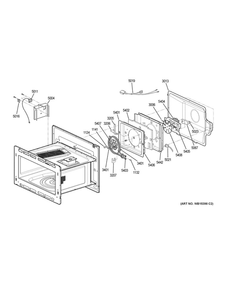 Interior Parts Diagram and Parts List for PT9800SH9SS  General Electric Wall Oven
