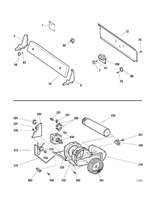 CONTROLS & DRIVE Diagram and Parts List for 677313  General Electric Dryer