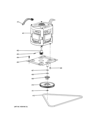 Motor & Drive Parts Diagram and Parts List for UCG1600L0BB  General Electric Trash Compactor