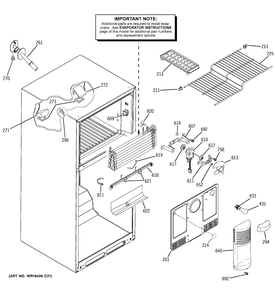 FREEZER SECTION Diagram and Parts List for 38485KBRVRBB  General Electric Refrigerator