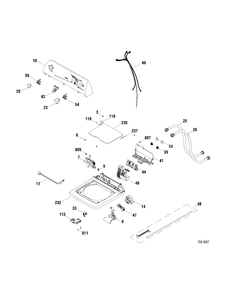 CONTROL PANEL Diagram and Parts List for MEXR1055F00WW  General Electric Washer