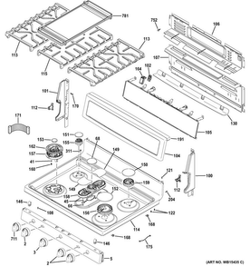 Part Location Diagram of WB29X24971 GE Assembly BURNER CAP CENTER