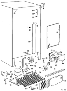 SYSTEM GROUP Diagram and Parts List for TFXC24FLM  General Electric Refrigerator