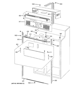 Cabinet Diagram and Parts List for PSB42YSHASS  General Electric Refrigerator