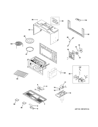 Oven Cavity Parts 2 Diagram and Parts List for PVM9179DK4BB  General Electric Microwave Oven Combo