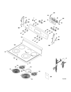 CONTROLS-COOKTOP Diagram and Parts List for JCBP83SP2SS  General Electric Range