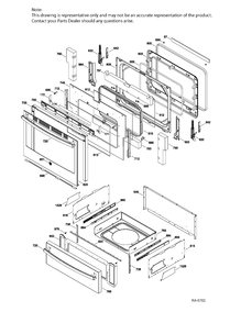 DOOR & DRAWER Diagram and Parts List for JCB860SJ1SS  General Electric Range