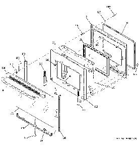 Door Diagram and Parts List for JBP35DKWW  General Electric Range