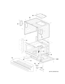 Oven Cavity Parts Diagram and Parts List for PWB7027EL1ES  General Electric Microwave