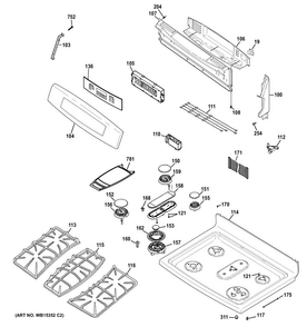 Part Location Diagram of WB27X23340 GE Control board