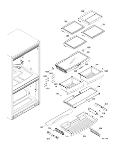 FF SHELVES Diagram and Parts List for PFRS5NBXCSS  General Electric Refrigerator