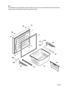 FZ DOOR Diagram and Parts List for PDE21KGKAKWW  General Electric Refrigerator