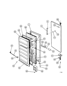 VERTICAL FREEZER Diagram and Parts List for 84160W  General Electric Freezer