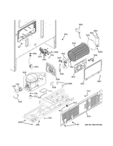 Machine Compartment Diagram and Parts List for ZWE23PSNGSS  General Electric Refrigerator