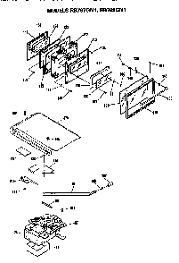 Door And Lock Diagram and Parts List for RB767GN1KK  Hotpoint Range