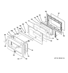 LARGE DOOR ASSEMBLY Diagram and Parts List for ZGP486LDR4SS  General Electric Range