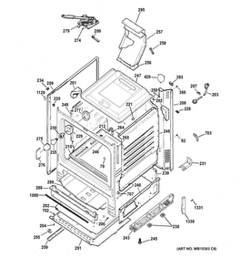Body Parts Diagram and Parts List for JGB450DEF1BB  General Electric Range