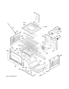 Lower Oven Diagram and Parts List for CGS990SET4SS  General Electric Range