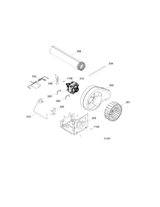 BLOWER & DRIVE Diagram and Parts List for GTMS820ED0WS  General Electric Dryer