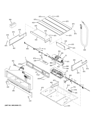 Control Panel Diagram and Parts List for PKS7000BN1TS  General Electric Range