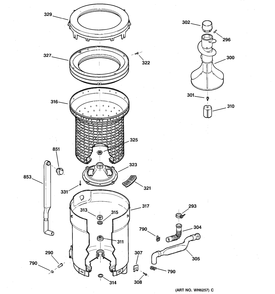 Part Location Diagram of WH1X2784 GE AGITATOR CAP