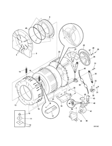 Part Location Diagram of WH49M50 GE SHELL, OUTER TUB, FRONT