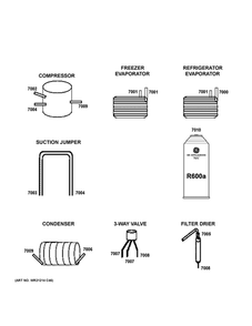 Lokring Connectors Diagram and Parts List for ZWE23PSNHSS  General Electric Refrigerator
