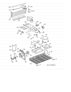 UNIT PARTS Diagram and Parts List for MTH17BBT2RWW  General Electric Refrigerator