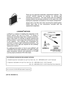 Evaporator Instructions Diagram and Parts List for ZIC30GNNAII  General Electric Refrigerator