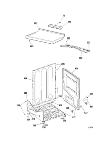CABINET Diagram and Parts List for PBVH415GH3WW  General Electric Dryer