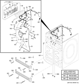 Cabinet Diagram and Parts List for GFWR4805F2RR  General Electric Washer
