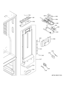 Fresh Food Section Diagram and Parts List for GYE18JEMXFDS  General Electric Refrigerator