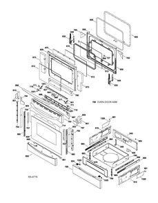 Door And Drawer Parts Diagram and Parts List for PCGB910SET3SS  General Electric Range