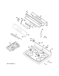 CONTROL PANEL & COOKTOP Diagram and Parts List for JGB640DEF2BB  General Electric Range