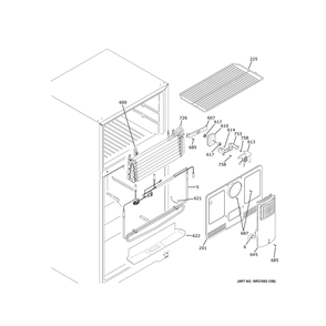 Freezer Section Diagram and Parts List for GIE18GSNIRSS  General Electric Refrigerator