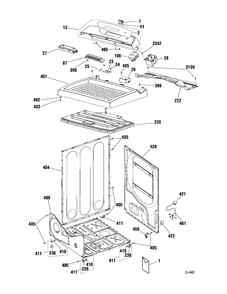 CABINET Diagram and Parts List for DG09-US1  General Electric Dryer