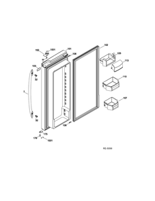 Ff Door Right Diagram and Parts List for PNE21KMKES  General Electric Refrigerator