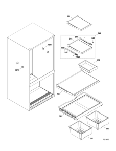 Part Location Diagram of WR24M253 GE GASKET FF BK