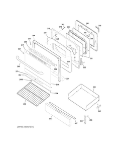 Door & Drawer Parts Diagram and Parts List for JGB645SEK1SS  General Electric Range