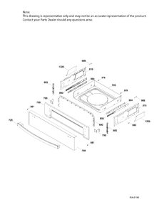 DRAWER PARTS Diagram and Parts List for PCB940SK1SS  General Electric Range