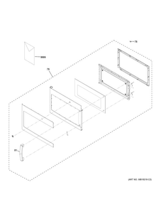 Door Parts Diagram and Parts List for JVM6175DK1WW  General Electric Microwave